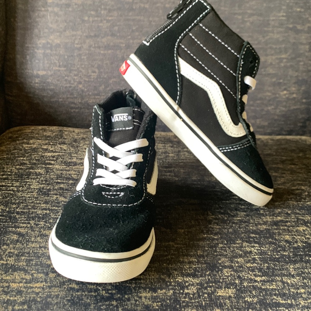 Vans sneakers. Toddler size 9. Black and white. High top.